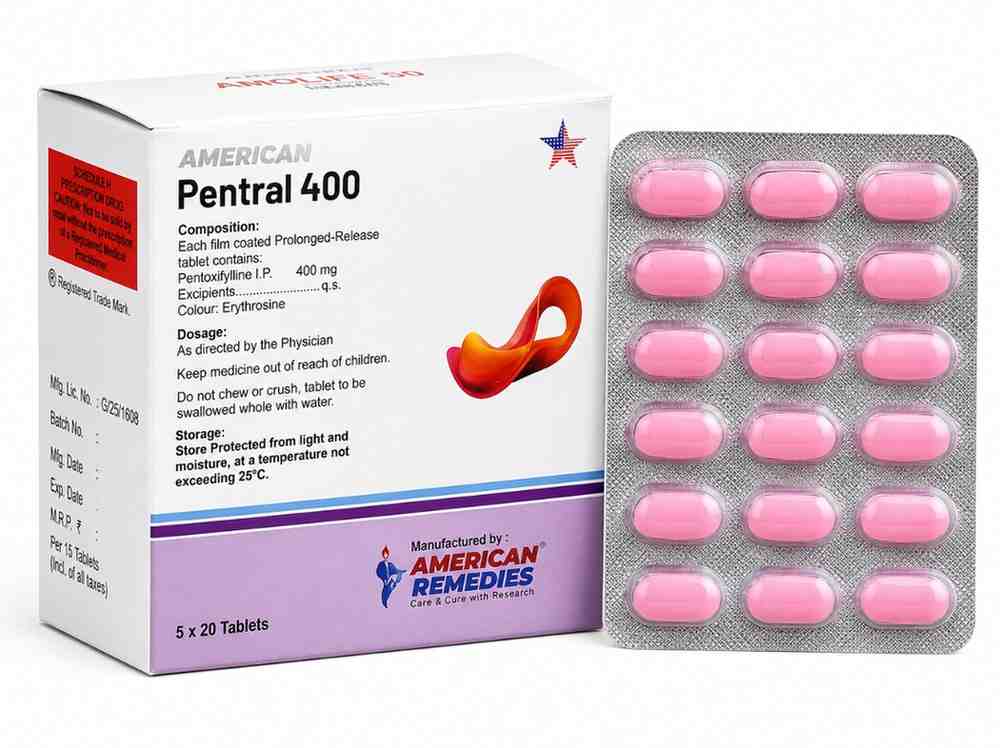 Pentral 400mg Tablet (Pentoxifylline)