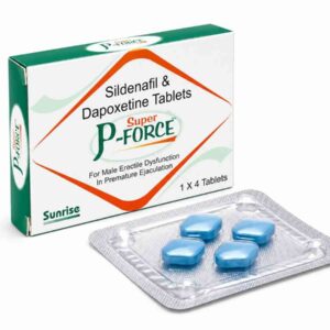 Super P Force Sildenafil Citrate and Dapoxetine Tablets box and blister strip