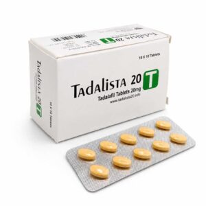 Tadalista 20mg Tadalafil Tablets box and blister strip