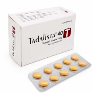 Tadalista 40mg Tadalafil Tablets box and blister strip