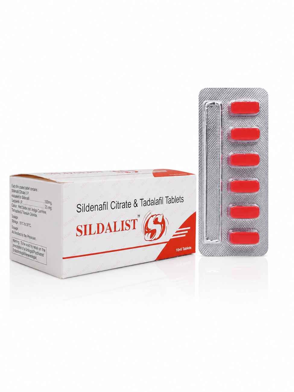Sildalist 120mg Sildenafil Citrate and Tadalafil Tablets box and blister strip