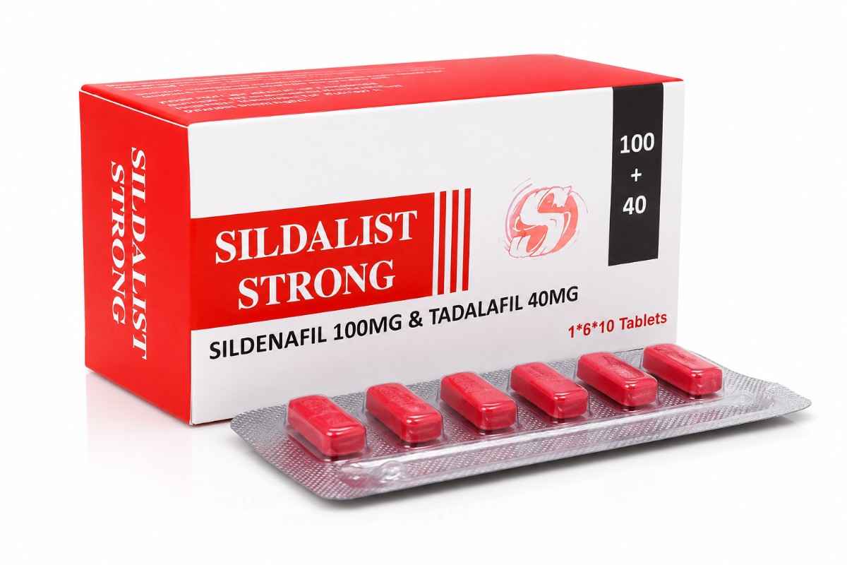 Sildalist Strong Sildenafil Citrate and Tadalafil Tablets box and blister strip