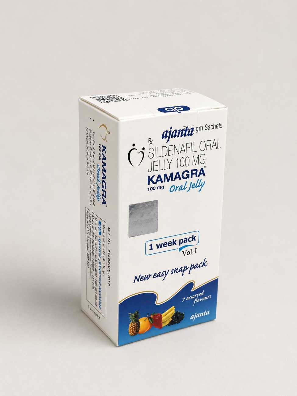 Kamagra Oral Jelly Sildenafil Citrate 100mg box and sachets