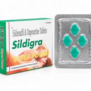 Sildigra Super Power Sildenafil Citrate and Dapoxetine Tablets box and blister strip