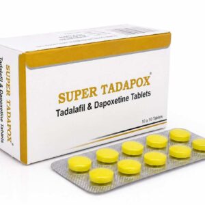 Super Tadapox Tadalafil and Dapoxetine Tablets box and blister strip