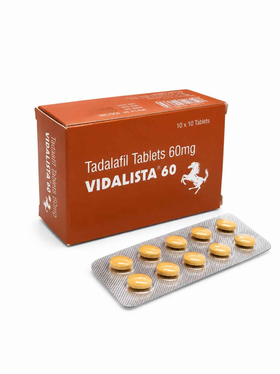 Vidalista 60 mg Tadalafil Tablets box and blister pack