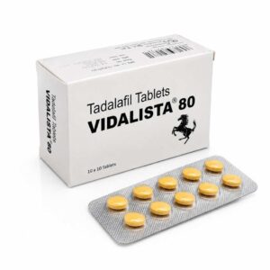 Vidalista 80 mg Tadalafil Tablets box and blister pack